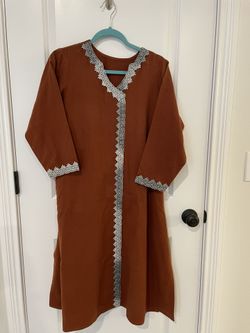 Brown And Grey Wool Salwar Kameez