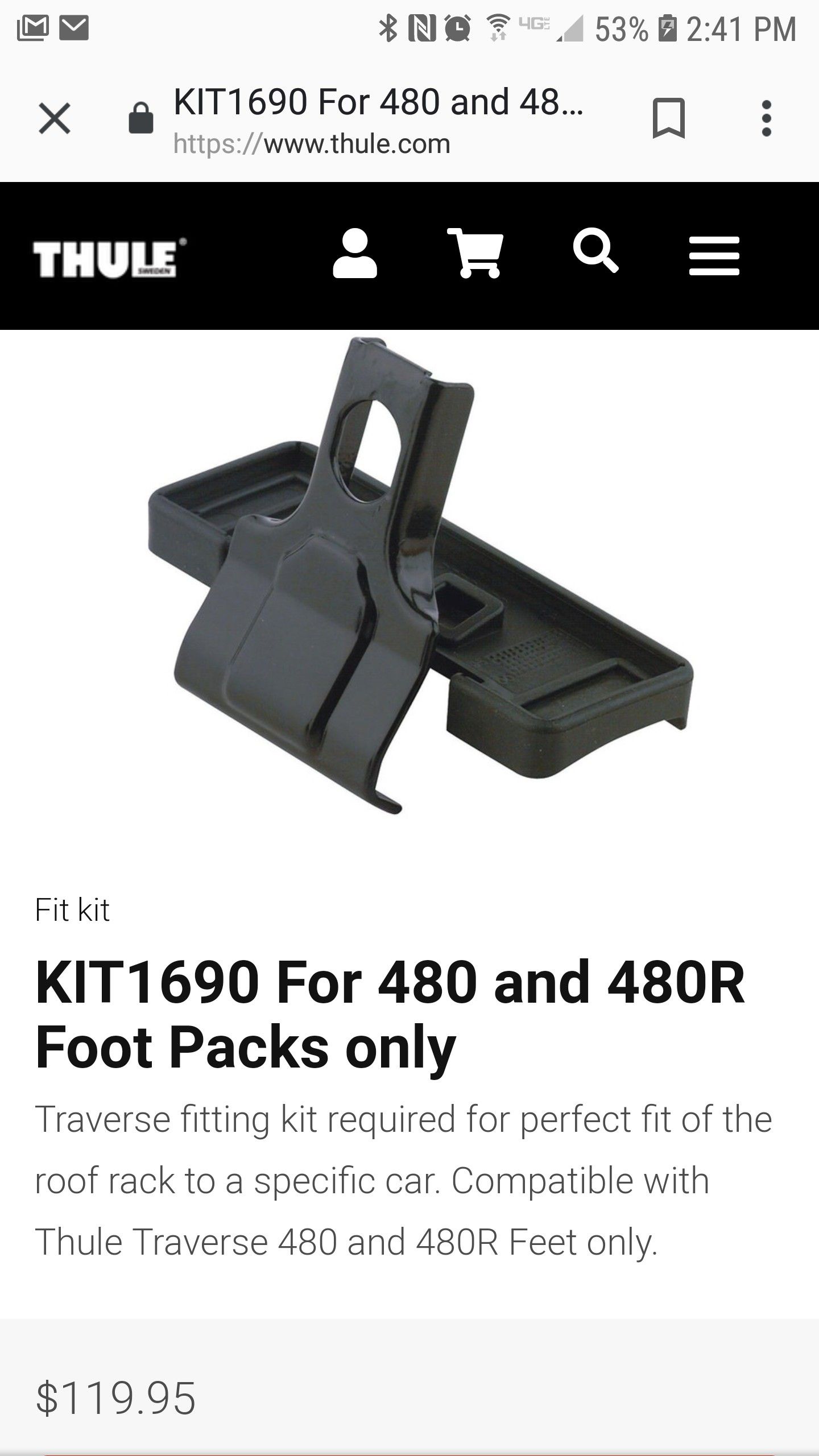 Thule traverse cheap 480 fit kit