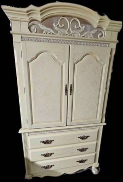 French Provincial Armoire Dresser OBO