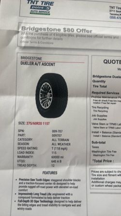 Bridgestone Dueler A/T Ascent