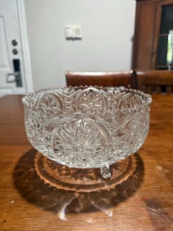 Beautiful Vintage Crystal Bowl: Three-Toed  $40