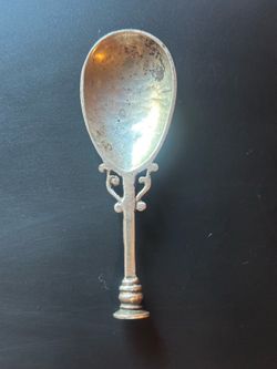 Vintage Francis Howard Sterling Silver Seal Top Salt Spoon - Sheffield 1983 - 22.6g