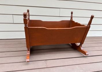 Large vintage wood cradle