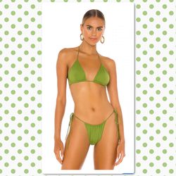 Riot Swim Bixi Bikini Top Medium & Small Bottoms in Matcha Green Retail $198