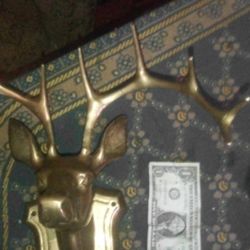 Solid Brass Deer Wall Mount 