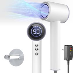 1600W Ionic Hair Dryer with LED Display & Magnetic Nozzle