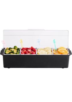 Chilled Condiment Server, 4 Compartment Ice Cooled