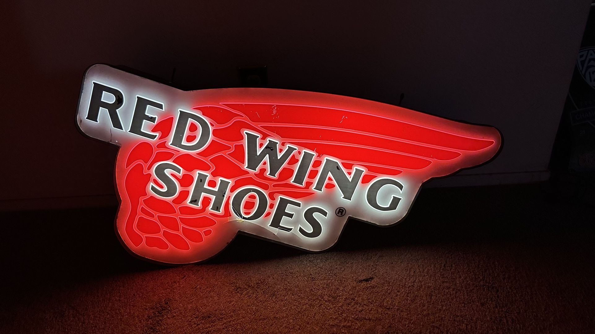  Vintage Red wing Shoes Boots Lighted Sign Advertisement