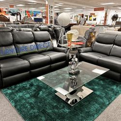 Gorgeous Black Reclining Sofa & Loveseat 🥳 Living Room Furniture Set Now 65% Off 