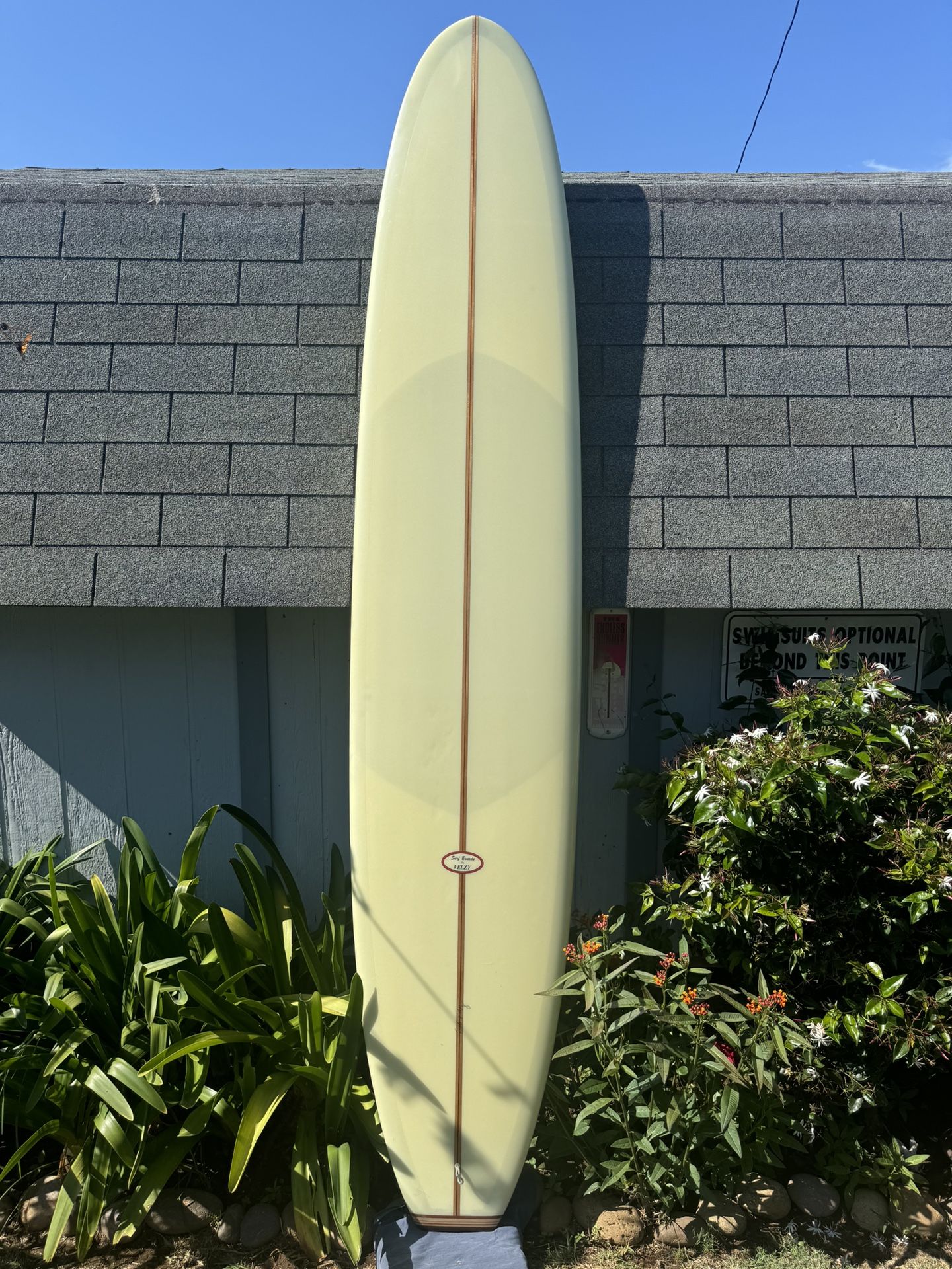 Hand shaped and signed Velzy 10' surfboard longboard for Sale in
