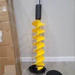 PPOLB Ice Auger, 8” Ice Augers For Ice Fishing, Ice Fishing Auger With Universal Adapter & Top Plate