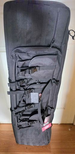 GPS Tactical Double Rifle Case 42" w/2 Large Sleeves 600 Denier Polyester Black