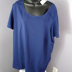 NWT Lane Bryant size 28 navy blue flowy blouse 

