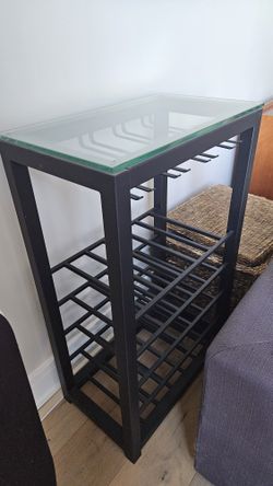 Crate & Barrel Glass Top Wine Bar