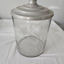 Old Large Covered Glass Container Calirox
