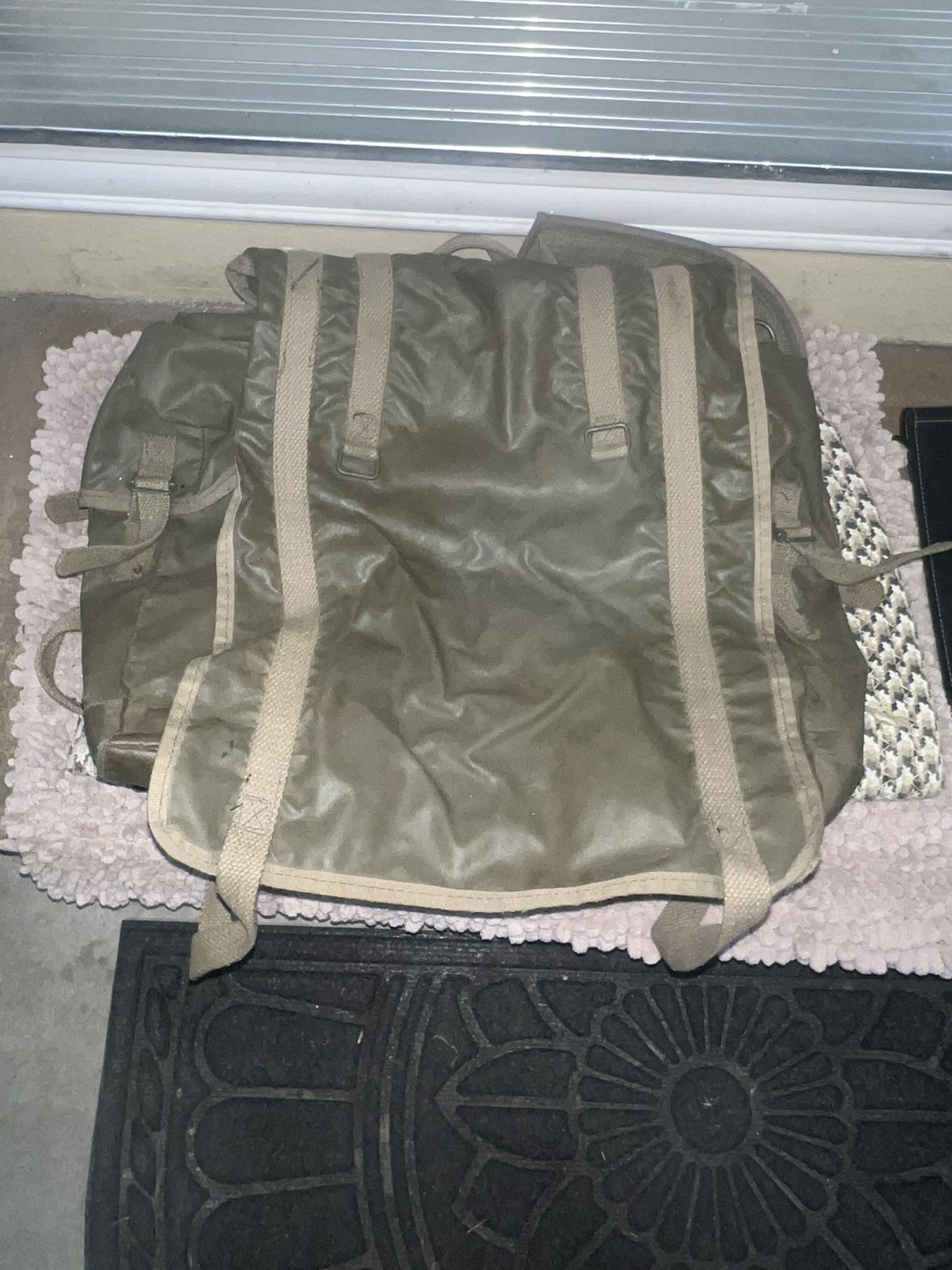 Military Multi-pouch Canvas Over-flap Backpack