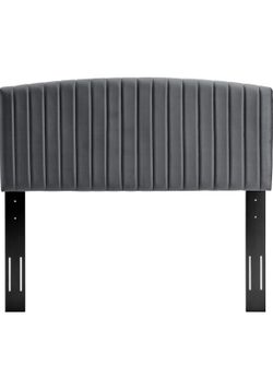 New In Box Grey Twin Size Tufted Headboard