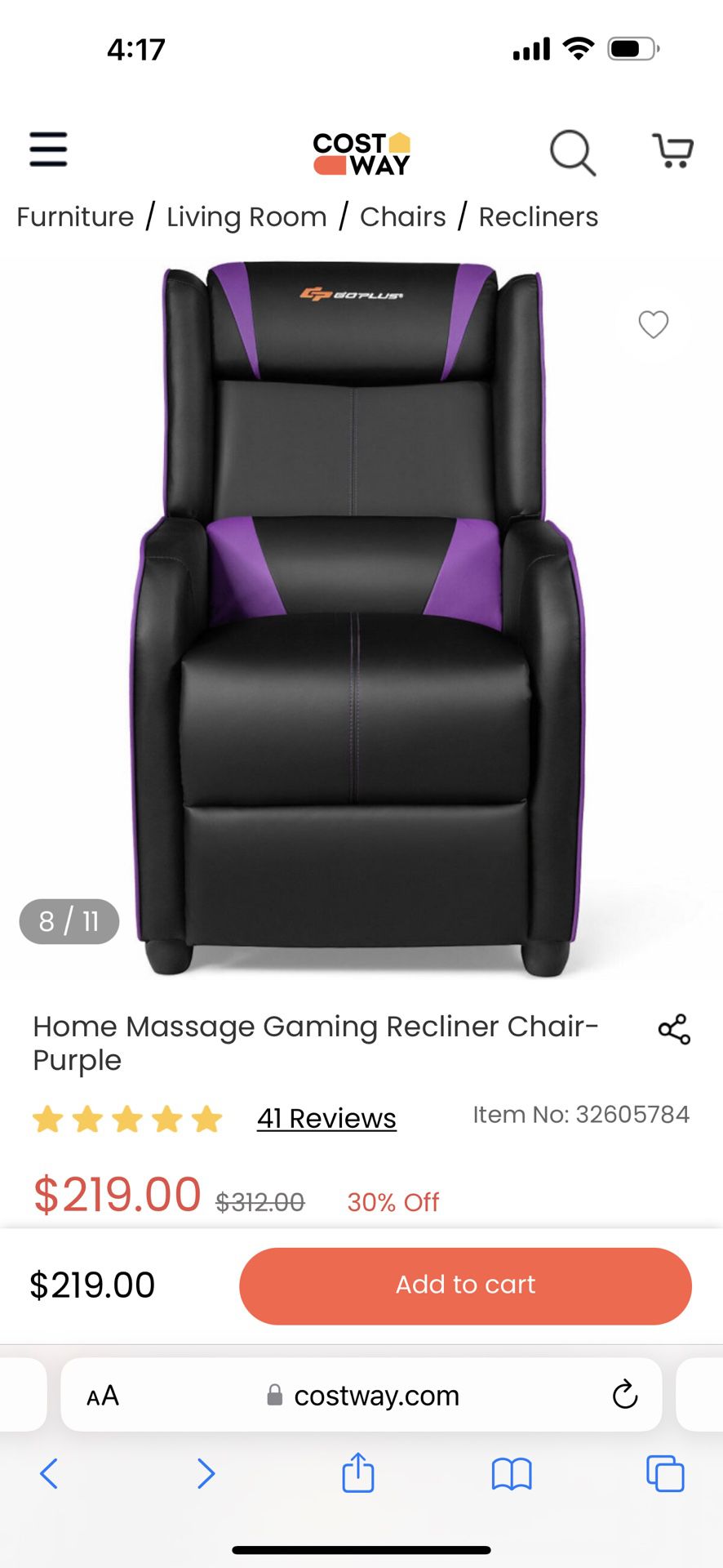 Gaming Chair Black S-Racer