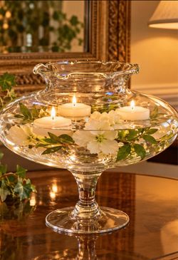 Vintage Princess House Crystal footed pedestal vase