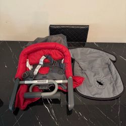 Inglesina Fast Table Chair Portable Clip-On High Chair – Red – Includes Storage Bag