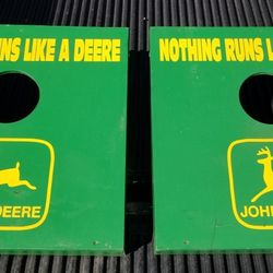Nice John Deere Short Board Corn Hole Bean Bag Game Boards - Trades?