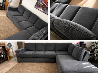 Modern Gray Sectional Sofa – Excellent Condition