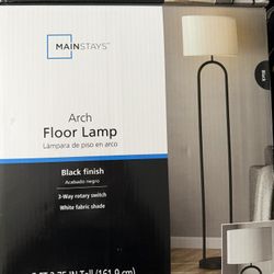 Set Of 2 Brand New In Box 64” Floor Lamps Black Arch Mainstays 