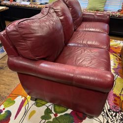 Red Leather Couch 