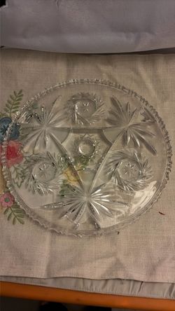Clear Cut Glass Divided Serving Plate