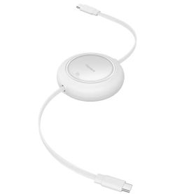 Baseus USB C to USB C Cable, 100W 6.6ft Retractable USB C Fast Charging Cable, 7-Stage Length Preset Retractable Charger Cord for iPhone 16 15 Pro Plu