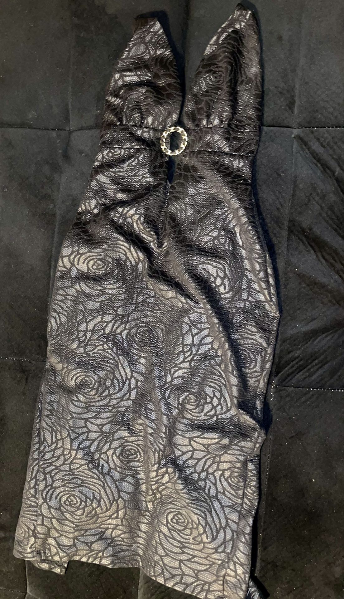 Black Printed Midi Dress