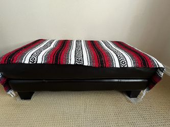 Leather Ottoman, Dark Brown