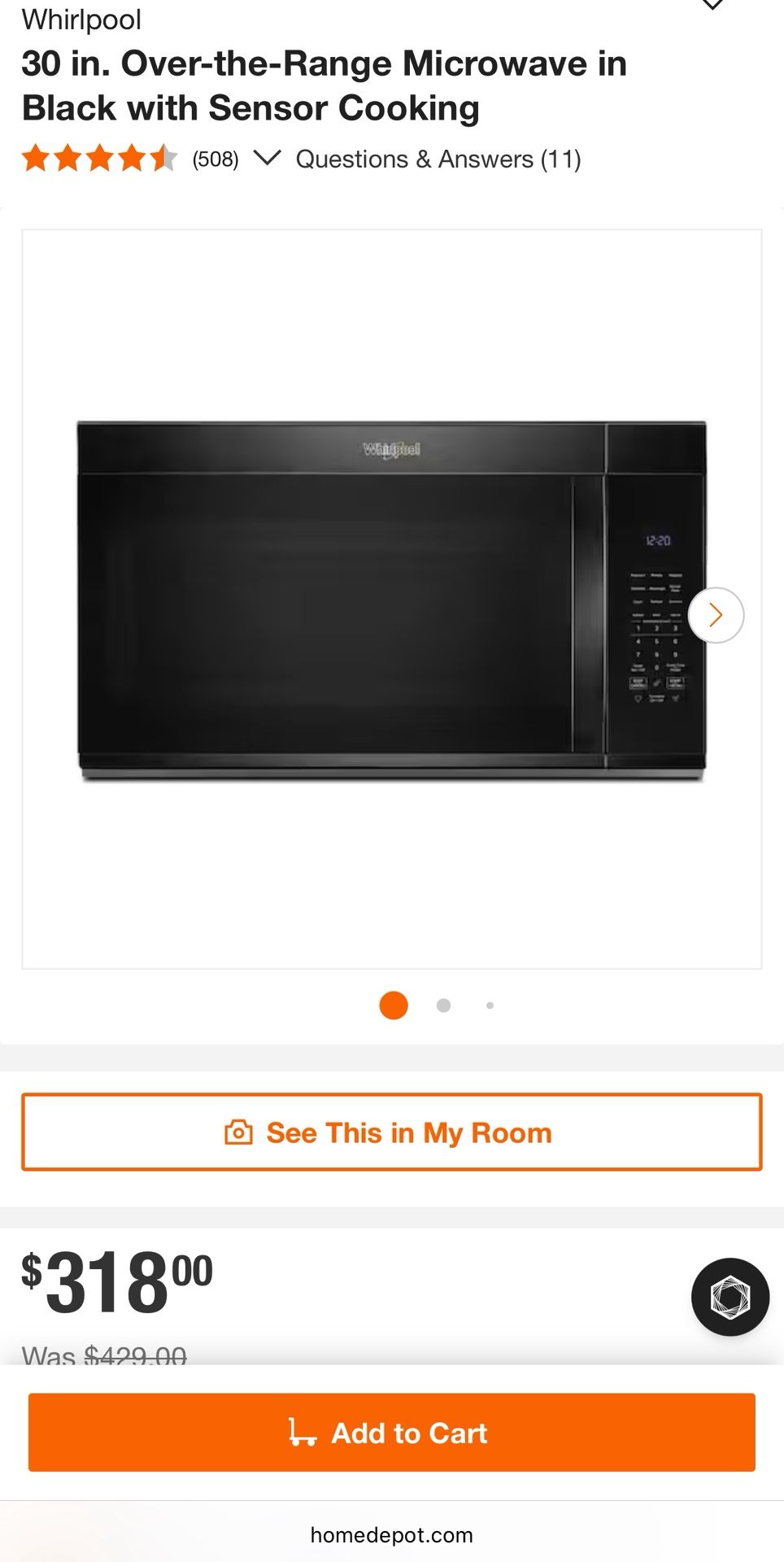 New Over The Range Microwave