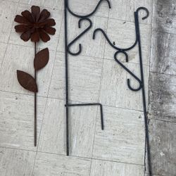 Shepherds Hooks And Garden Flower