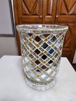 Decorative Mosaic Mirrored Tiled Vase (wide mouth)