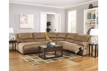 Reclining mocha sectional! Other couch and love seat deals here