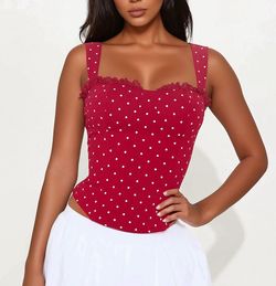 Red Polka Dot Corset Top
