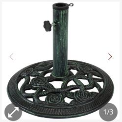 Patio Umbrella  Stand CAST Iron/Floral Pattern