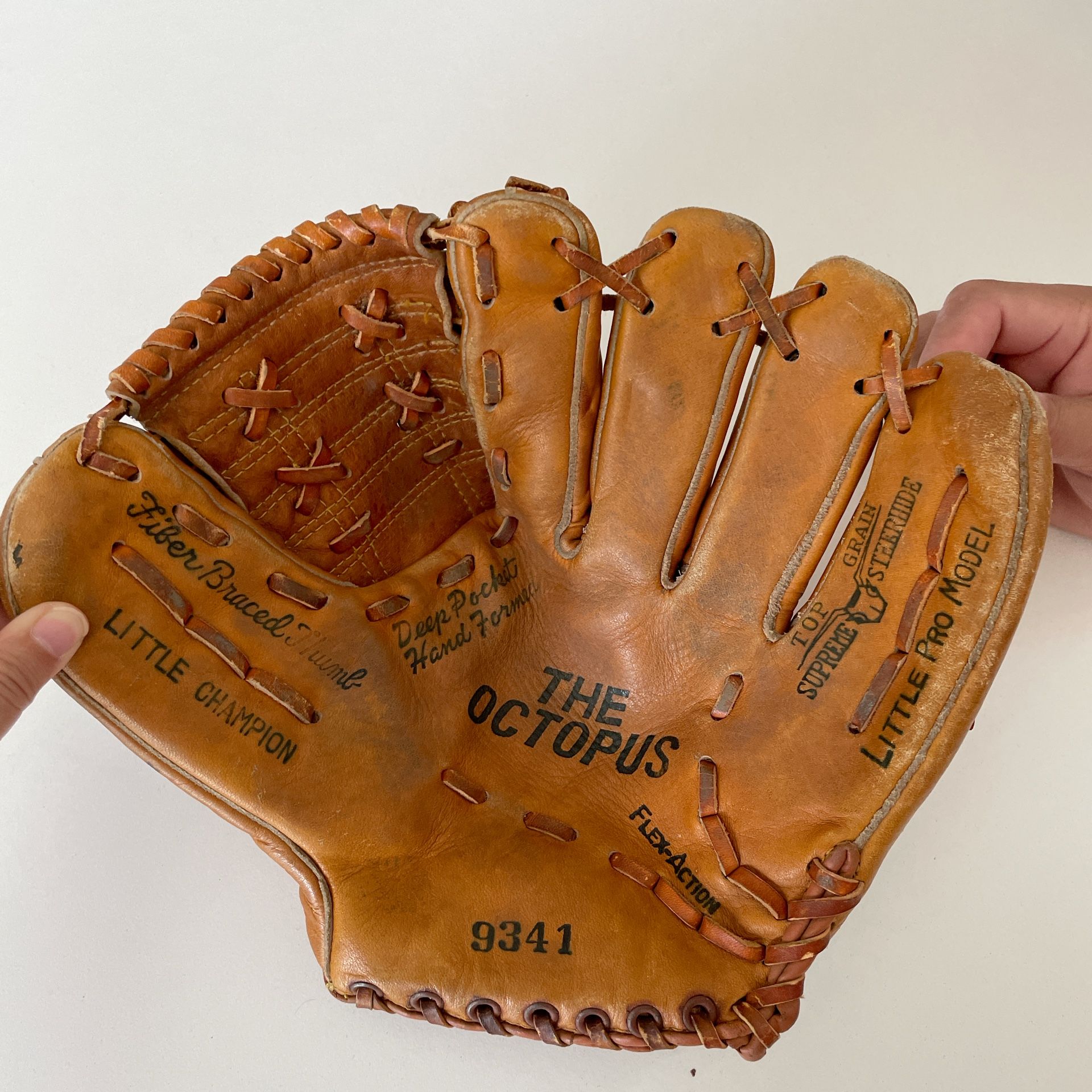 Vtg Sporting Goods The Octopus #9341 Baseball Mitt Glove Right Hand Throw Adult