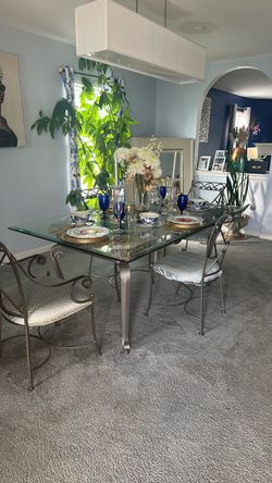 Glass table and 4 chairs