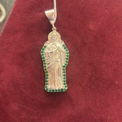 San Judas Silver Pendant 