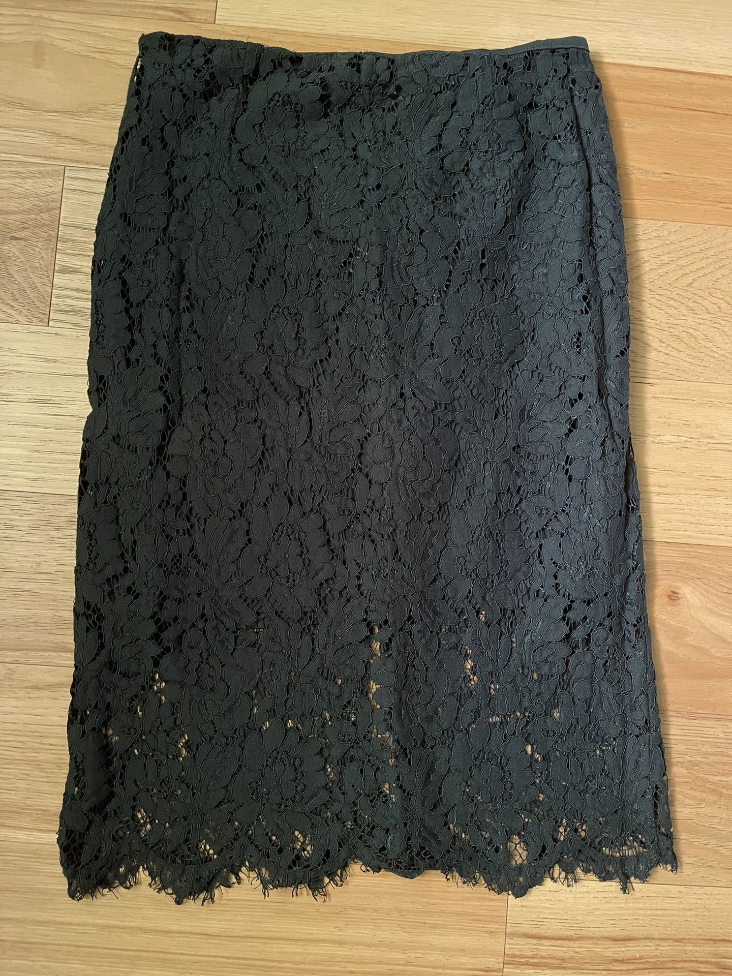 Gorgeous Dark Green Lace Pencil Skirt - Large
