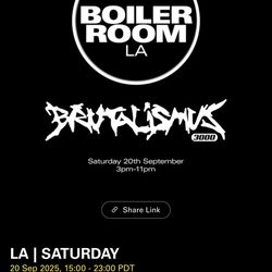 2 Digital Tickets To LA Boiler Room (SOLD OUT) Brutalismus 3000