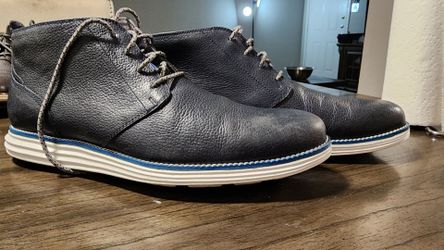 Cole Haan OriginalGrand Chukka Boot – Men's 10.5 | Navy Blue Pebbled Leather | Blue Trim | Used Condition