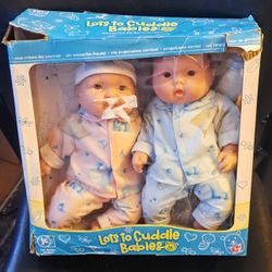 JC Toys Lots to Cuddle Babies, 13-Inch Baby Soft Doll Soft Body Twins Open Box