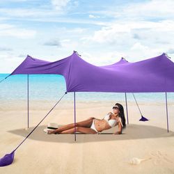 costway beach sunshade tent purple