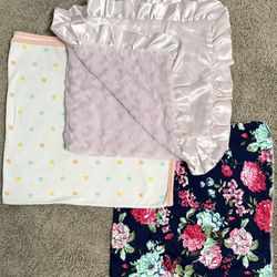 Lot of 3 premium luxurious Super! soft baby blankets