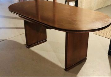 Oval Wood Desk