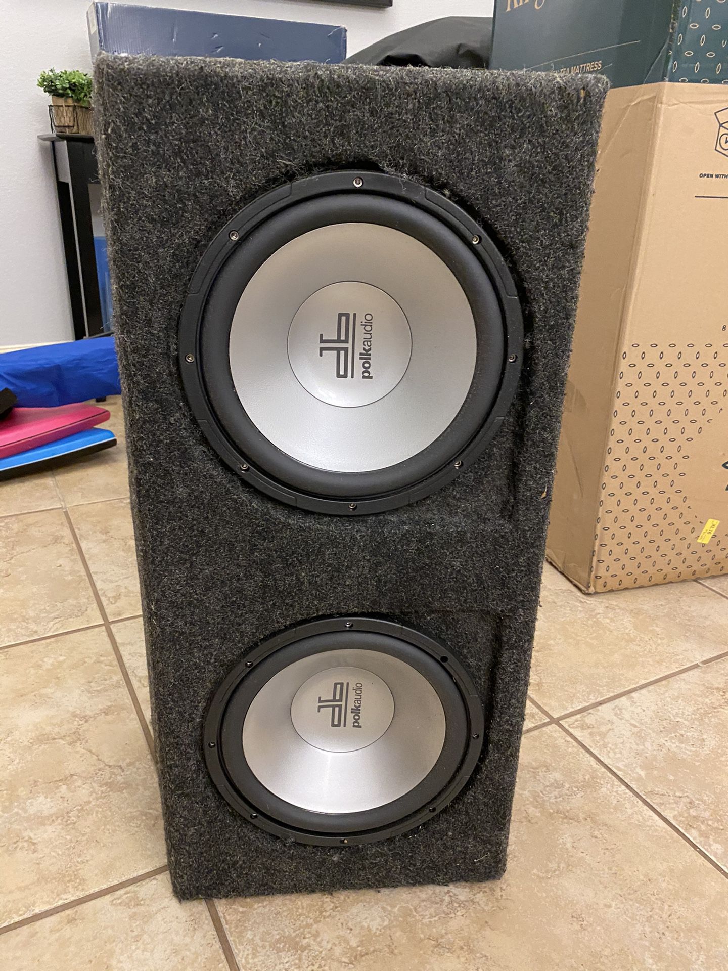 Polk Audio Dual 10” Subs in carpeted box