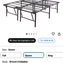 Queen size bed frame no box spring needed